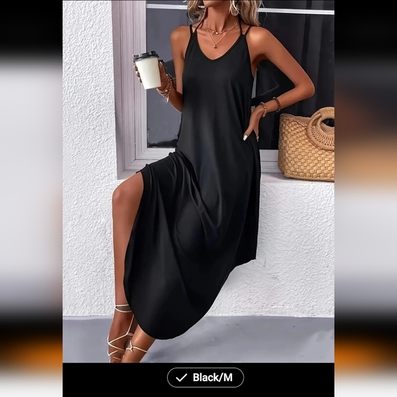 BLACK STRAPPY DRESS - Picture 2 of 6